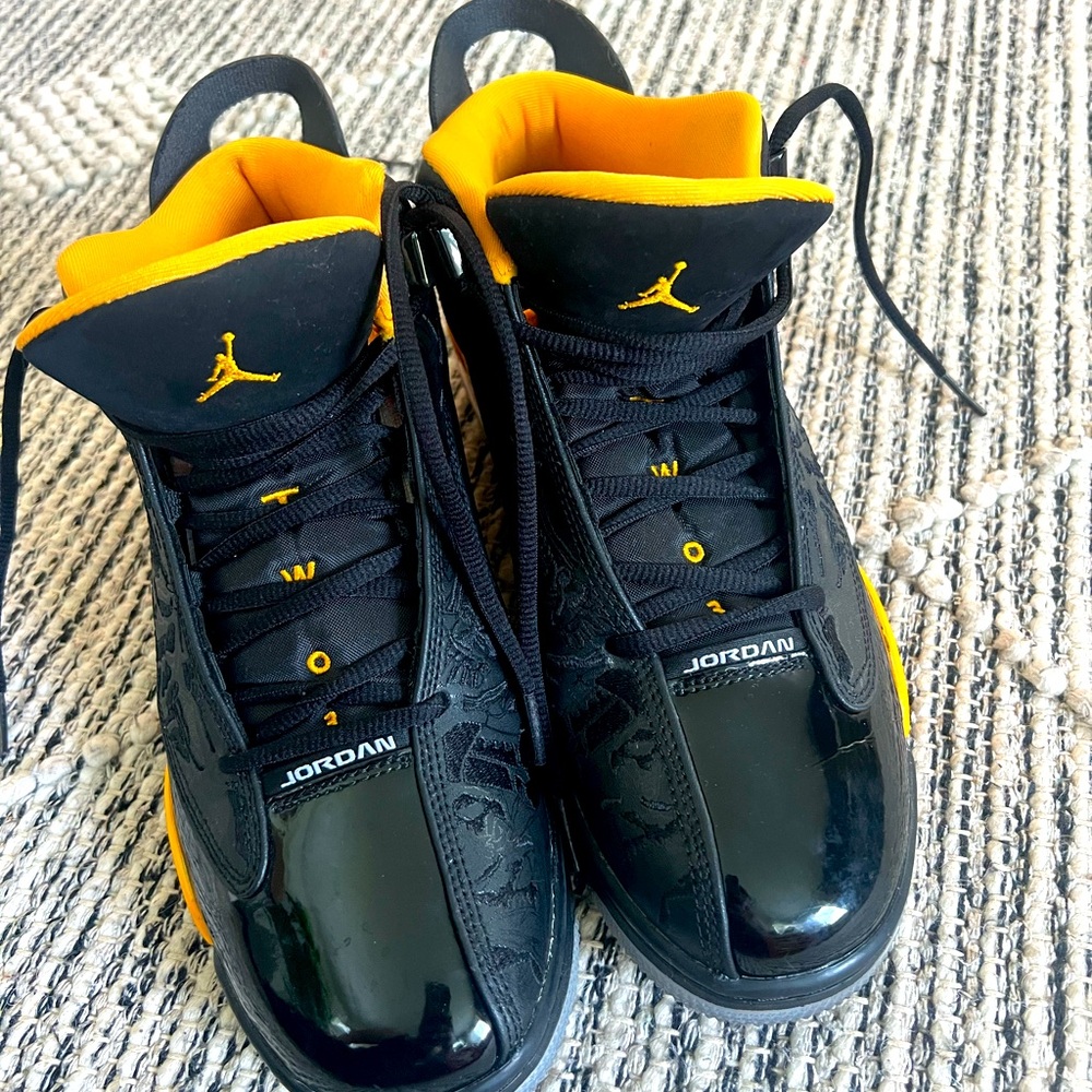 Men’s black Jordans size 8. Worn one time.  Excellent condition